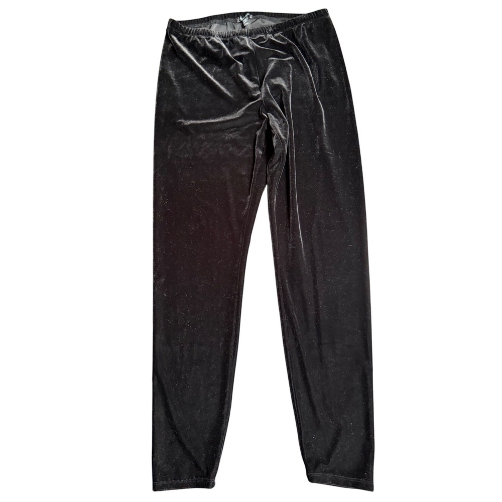 Eileen Fisher Black Velvet Leggings‎ F18VSY Women Medium Slim Pull On Stretch